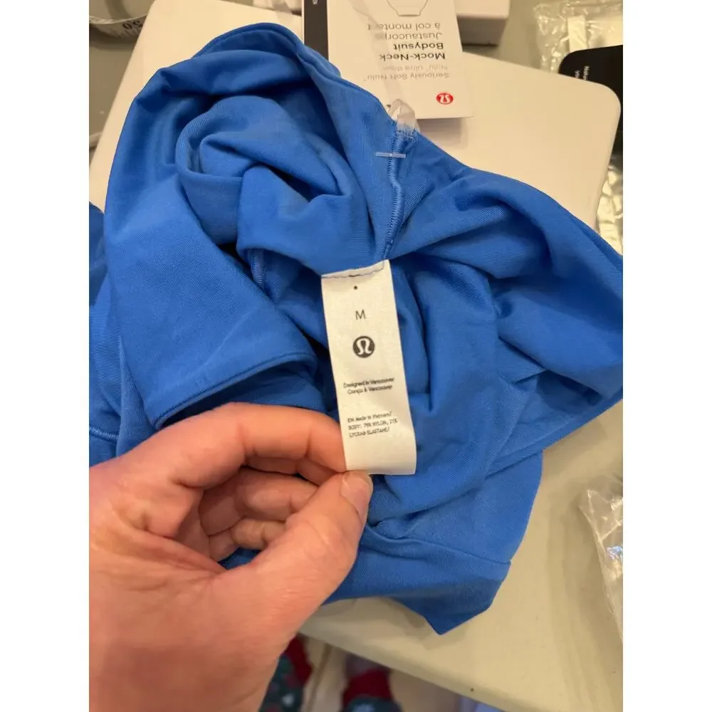 NWT, Lululemon, Women, Mock-Neck Bodysuit, Royal Blue, Sz M - Picture 7 of 7